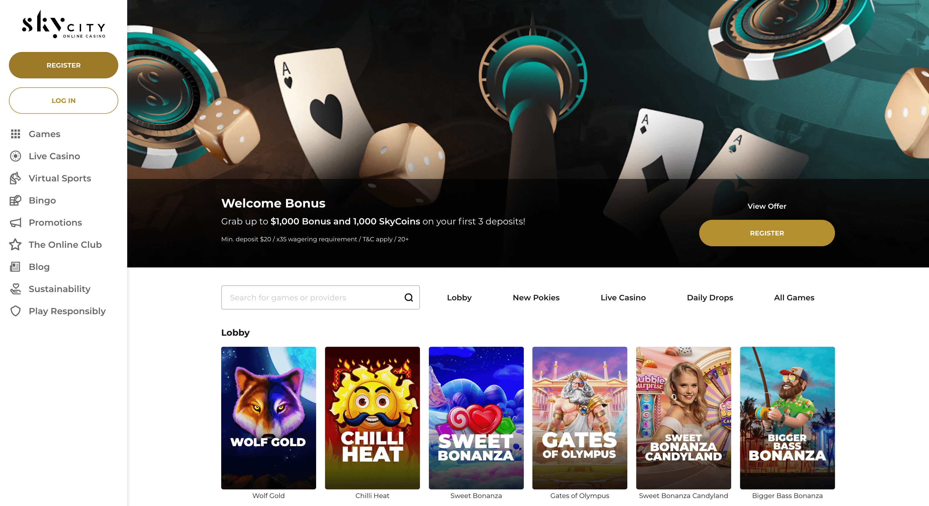 Skycity login