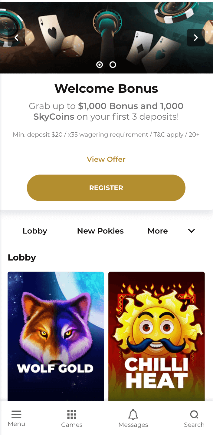 Skycity login